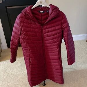 Lands' End Women's Burgundy Puffer Coat